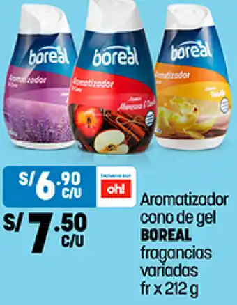Plaza Vea Aromatizador cono de gel BOREAL fragancias variadas fr x 212 g oferta