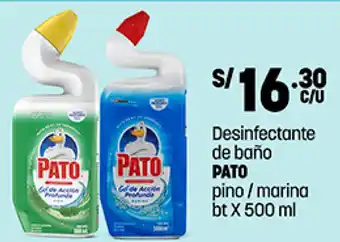 Plaza Vea Desinfectante de baño PATO pino /marina bt X 500 ml oferta