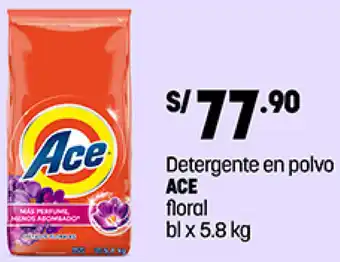 Plaza Vea Detergente en polvo ACE floral bl x 5.8 kg oferta
