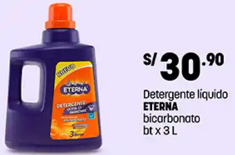 Plaza Vea Detergente líquido ETERNA bicarbonato btx 3 L oferta