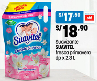 Plaza Vea Suavizante SUAVITEL fresca primavera dp x 2.3L oferta