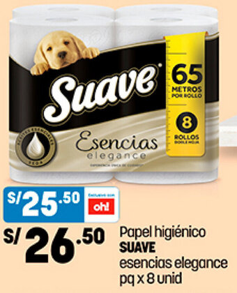 Plaza Vea Papel higiénico SUAVE esencias elegance pq x 8 unid oferta