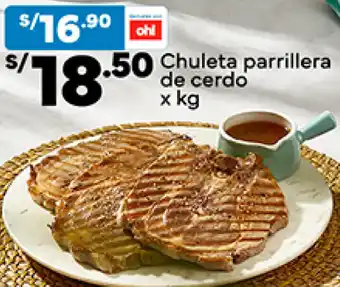 Plaza Vea Chuleta parrillera de x kg oferta