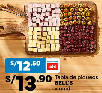 Plaza Vea Tabla de piqueos BELL'S x unid oferta