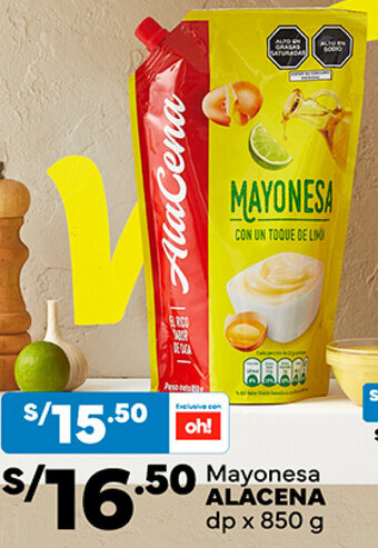 Plaza Vea Mayonesa ALACENA dp x 850 g oferta