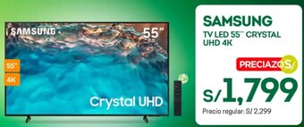 Tottus SAMSUNG TV LED 55" CRYSTAL UHD 4K oferta