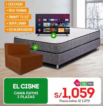Tottus EL CISNE CAMA RAYMI 2 PLAZAS oferta
