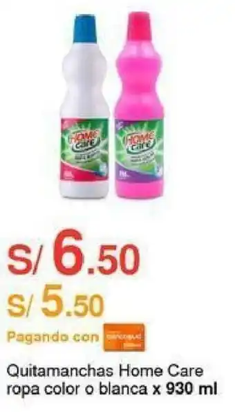 Metro Quitamanchas Home Care ropa color o blanca x 930 ml oferta