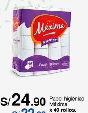 Metro Papel higiénico Máxima x 40 rollos oferta