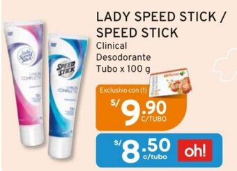 Mifarma LADY SPEED STICK / SPEED STICK Clinical Desodorante Tubo x 100 g oferta
