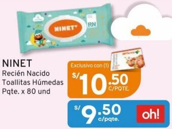 Mifarma NINET Recién Nacido Toallitas Húmedas Pqte. x 80 und oferta