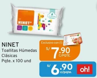 Mifarma NINET Toallitas Húmedas Clásicas Pqte. x 100 und oferta