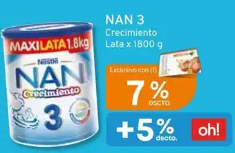 Mifarma NAN 3 Crecimiento MAXILATA 1.8kg Lata x 1800 g oferta