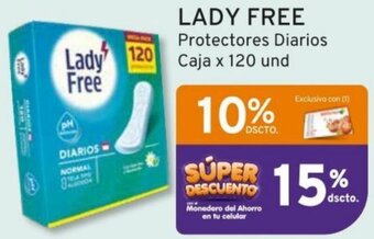 Mifarma LADY FREE Protectores Diarios Caja x 120 und oferta