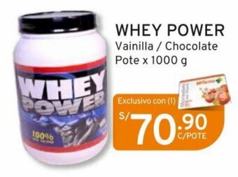 Mifarma WHEY POWER Vainilla / Chocolate Pote x 1000 g oferta