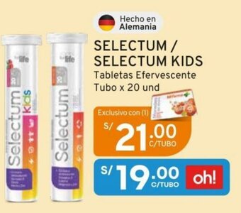 Mifarma SELECTUM / SELECTUM KIDS Tabletas Efervescente Tubo x 20 und oferta