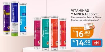 Mifarma VITAMINAS Y MINERALES VFL Efervescentes Tubo x 20 und Productos seleccionados* oferta