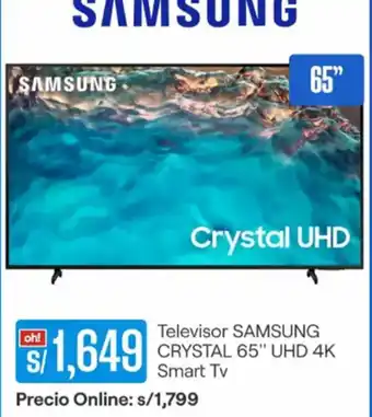 Promart Televisor SAMSUNG CRYSTAL 65" UHD 4K Smart Tv oferta