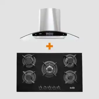 Sole Encimera vidrio templado 90 cm + campana venus plus 90 cm oferta