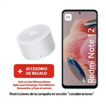 Claro Redmi note 12 128gb gris + speaker + portabilidad + postpago + plan max ilimitado 69.90 p oferta