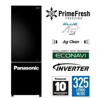 Hiraoka Refrigeradora panasonic nr-bv361bpke negro espejado 325l oferta