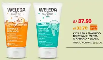 Wong KIDS 2 EN 1 SHAMPOO BODY WASH MENTA O NARANJA X 150 ML oferta