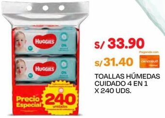 Wong TOALLAS HÚMEDAS CUIDADO 4 EN 1 X 240 UDS. oferta
