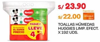 TOALLAS HÚMEDAS HUGGIES LIMP. EFECT. X 192 UDS.
