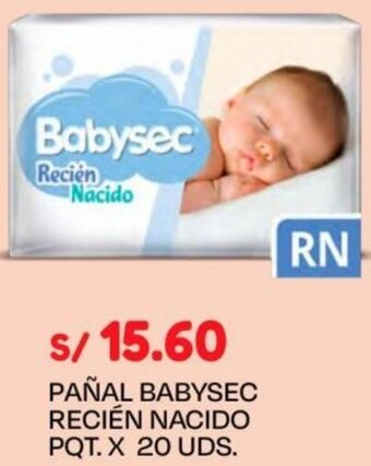 Wong PAÑAL BABYSEC RECIÉN NACIDO PQT. X 20 UDS. oferta