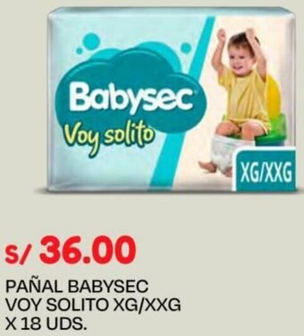 Wong PAÑAL BABYSEC VOY SOLITO XG/XXG X 18 UDS. oferta