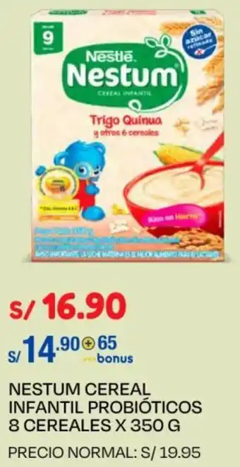 Wong NESTUM CEREAL INFANTIL PROBIÓTICOS 8 CEREALES X 350 G oferta