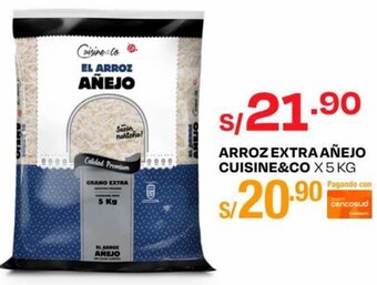 Wong ARROZ EXTRA AÑEJO CUISINE&CO X 5 KG oferta