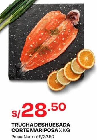 Wong TRUCHA DESHUESADA CORTE MARIPOSA X KG oferta