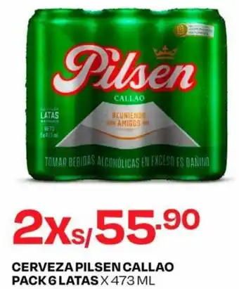 Wong CERVEZA PILSEN CALLAO PACK 6 LATASX 473 ML oferta