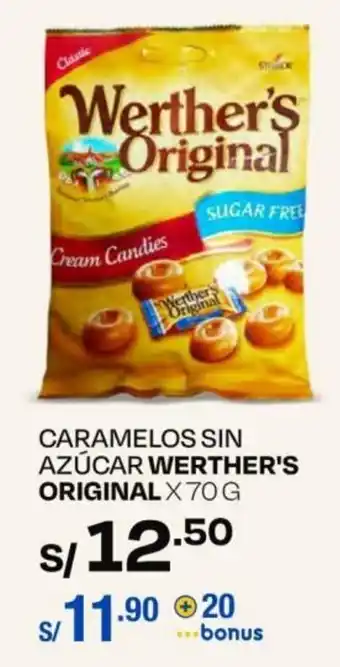 Wong CARAMELOS SIN AZÚCAR WERTHER'S ORIGINAL X 70G oferta