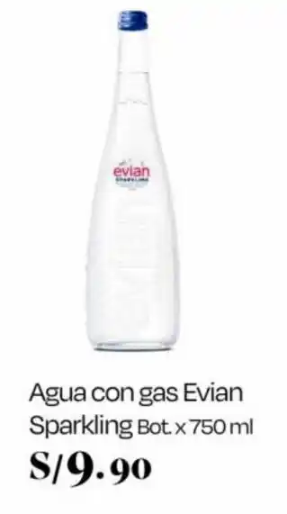 Wong Agua con gas Evian Sparkling Bot. x 750 ml oferta