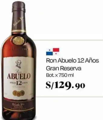 Wong Ron Abuelo 12 Años Gran Reserva Bot. x 750 ml oferta