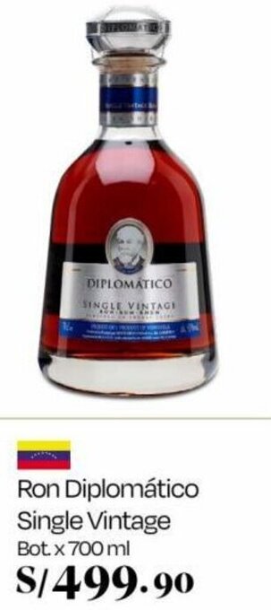 Wong Ron Diplomático Single Vintage Bot. x 700 ml oferta