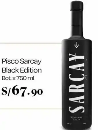 Wong Pisco Sarcay Black Edition Bot. x 750 ml oferta