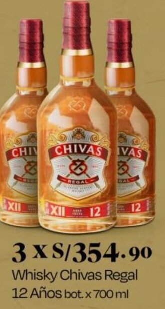 Wong Whisky Chivas Regal 12 Años bot. x 700 ml oferta