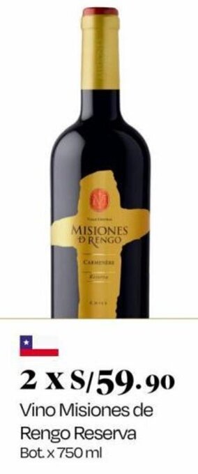 Wong Vino Misiones de Rengo Reserva Bot. x 750 ml oferta