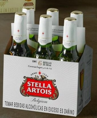 Wong Cerveza Stella Artois Pack 6 Bot. x 330 ml oferta