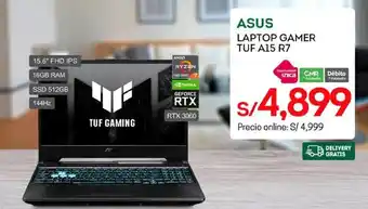 Tottus ASUS LAPTOP GAMER TUF A15 R7 oferta