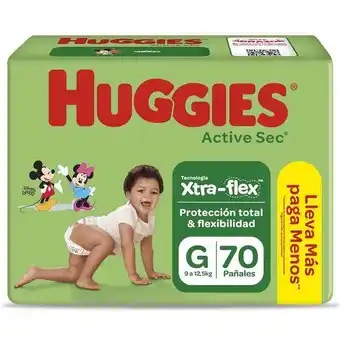 Metro Pañales para bebé huggies active sec talla g 70un oferta