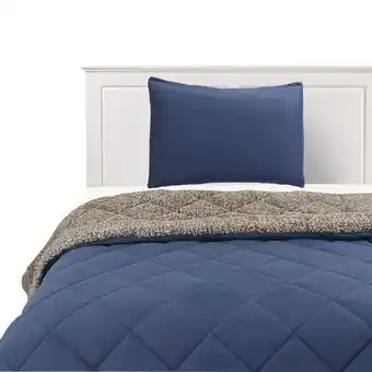 Metro Plumón krea sherpa liso azul 1.5 plazas oferta