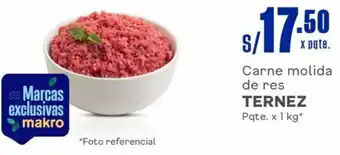 Makro Carne molida de res TERNEZ Pqte. x 1 kg* oferta