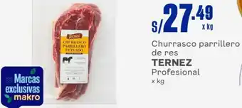 Makro Churrasco parrillero de res TERNEZ Profesional x kg oferta