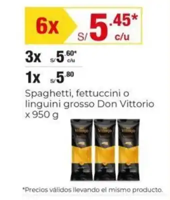 Metro Spaghetti, fettuccini o linguini grosso Don Vittorio x 950g x 6 oferta