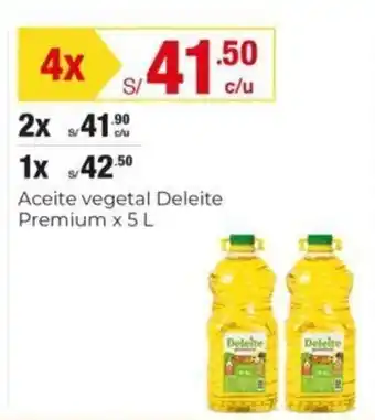 Metro Aceite vegetal Deleite Premium x 5L x 4 oferta