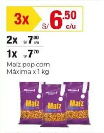 Metro Maíz pop corn Máxima x 1 kg x 3 oferta